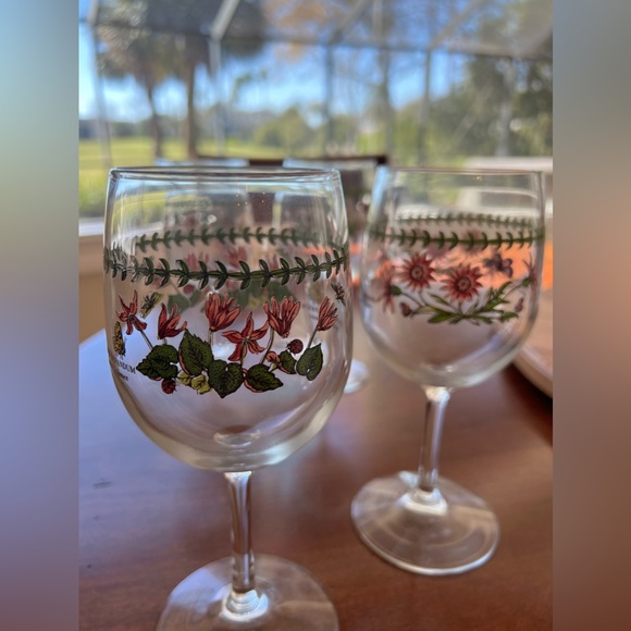 Vintage 6 Portmeirion Botanic Garden Stemmed Wine Glass - Picture 2 of 9
